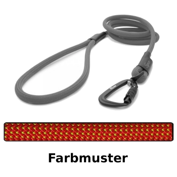 klassische Hundeleine TWIST - M - 145cm - rot mit grünen Punkten